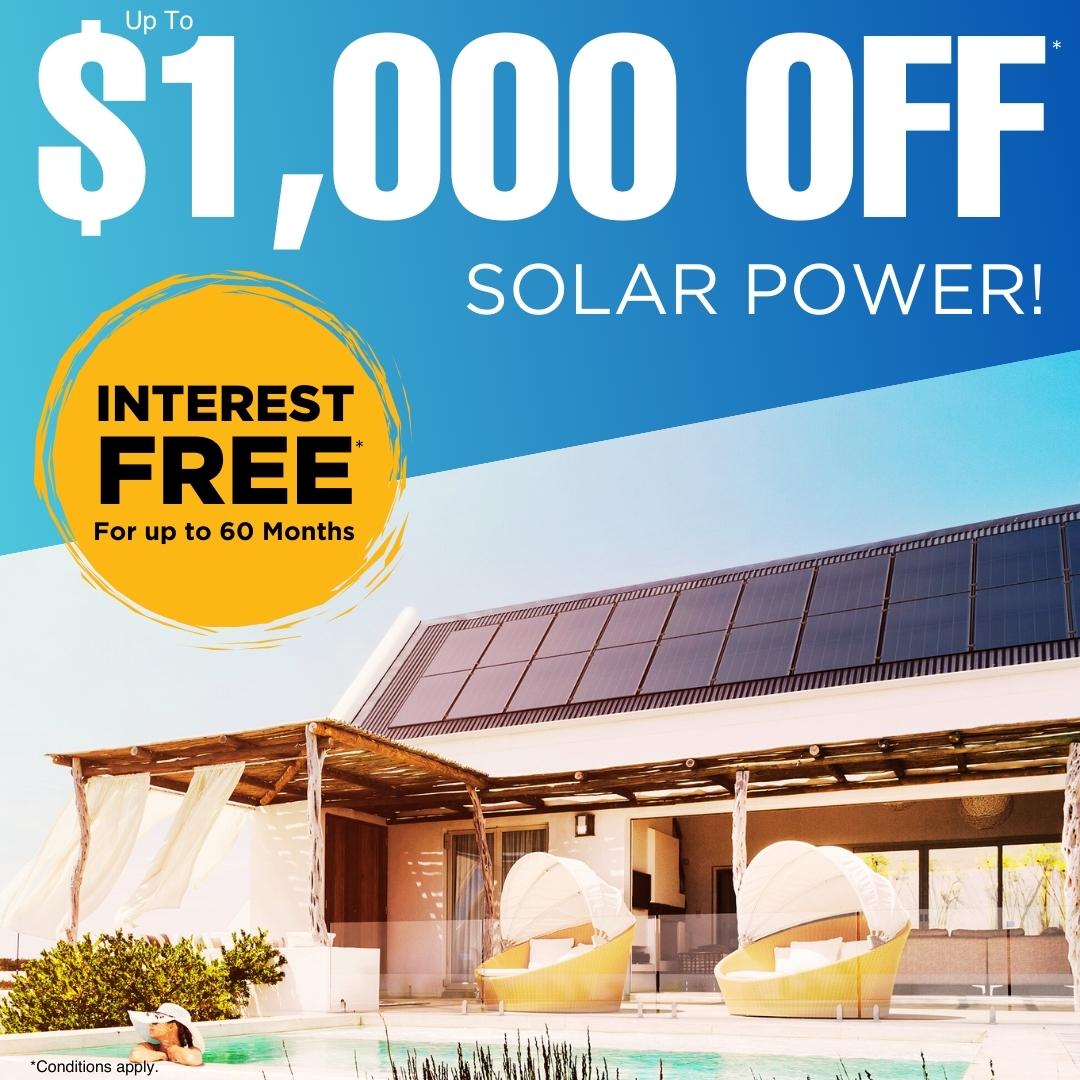 Save up to $1,000 on A Solar Power System