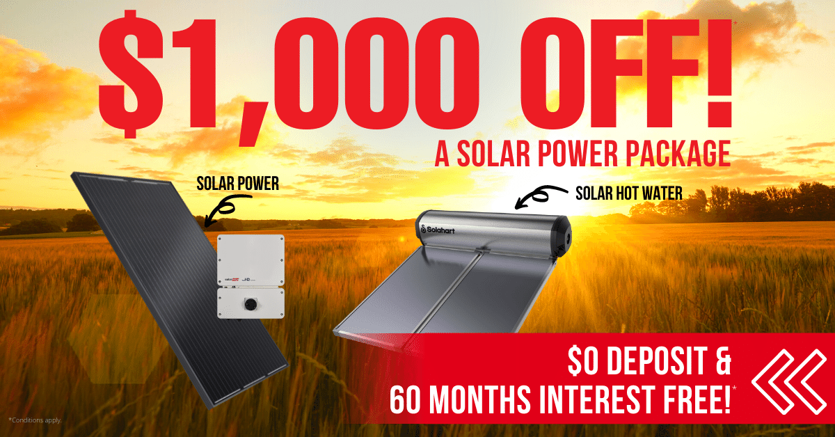 $1000 off a solar power combo from Solahart Sunshine Coast