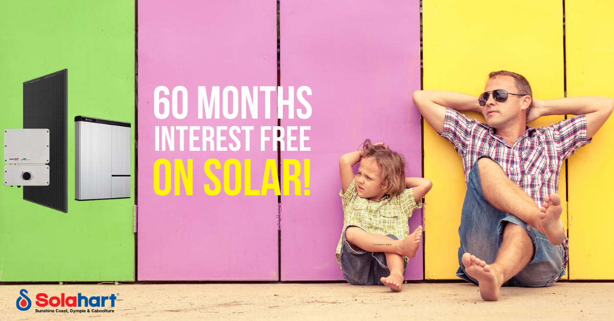 60 months interest free finance available now on residential solar systems from Solahart