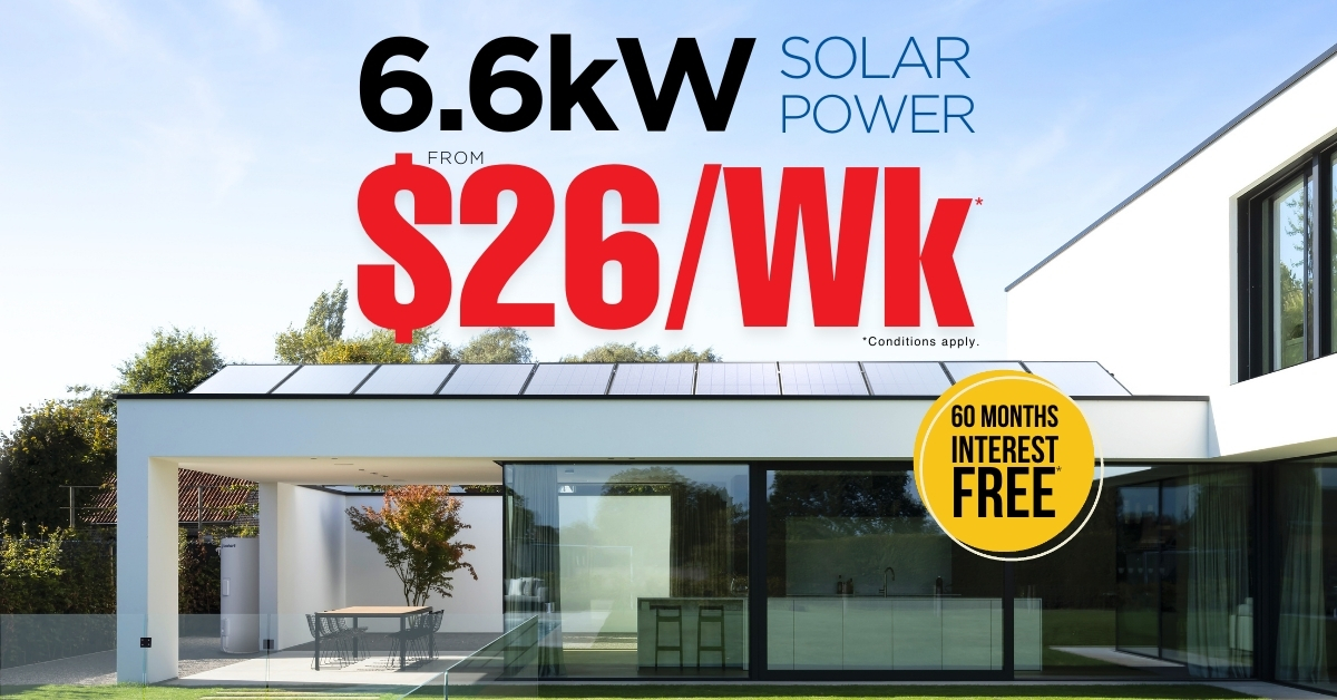 6.6kw solar power system from Solahart from $29 per week with 60 months interest free finance available