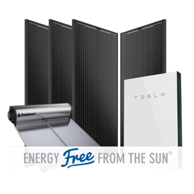 Solar products including solar panels, hot water system and a solar battery